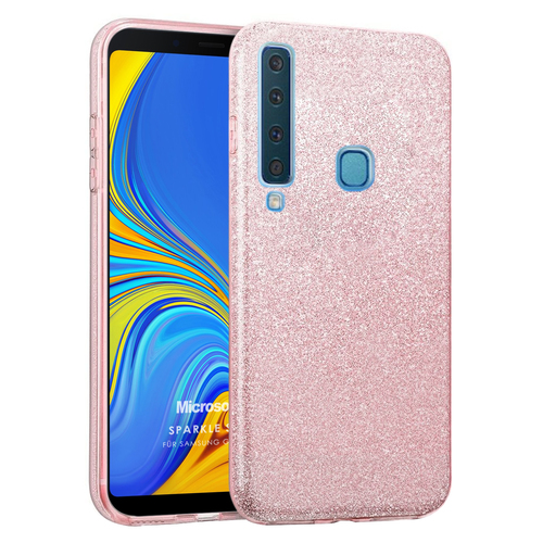 Microsonic Samsung Galaxy A9 2018 Kılıf Sparkle Shiny Rose Gold