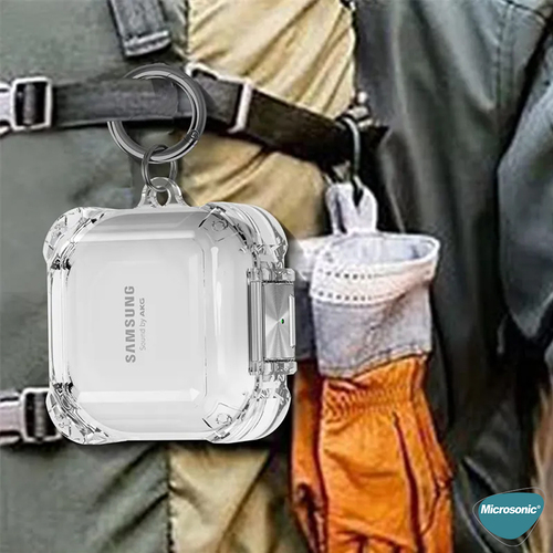 Microsonic Samsung Galaxy Buds 2 Kılıf Safety Lock Protection Şeffaf