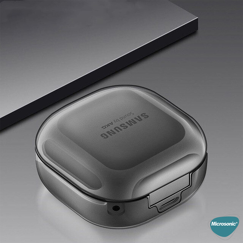 Microsonic Samsung Galaxy Buds Live Kılıf Askı Aparatlı Tranparan Silikon Füme