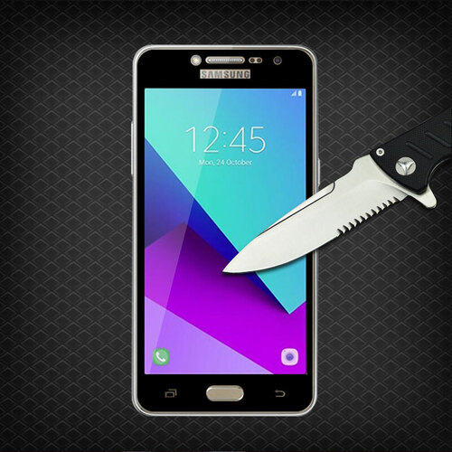 Microsonic Samsung Galaxy J2 Prime Tam Kaplayan Temperli Cam Ekran koruyucu Kırılmaz Film Siyah
