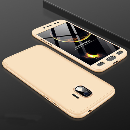 Microsonic Samsung Galaxy J4 Kılıf Double Dip 360 Protective Gold