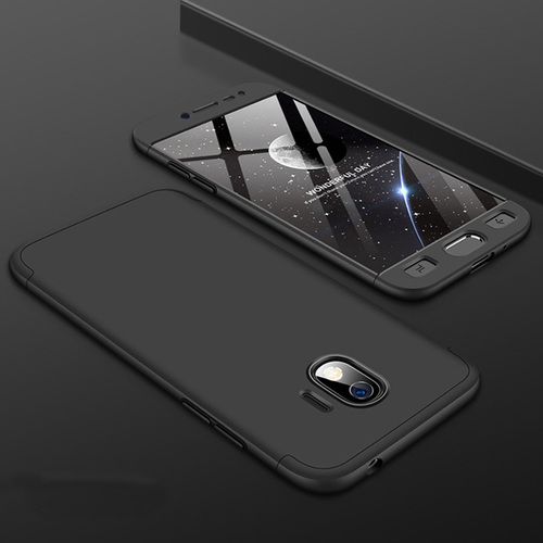 Microsonic Samsung Galaxy J4 Kılıf Double Dip 360 Protective Siyah