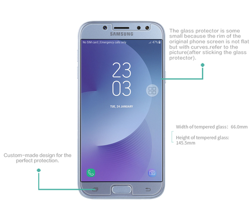 Microsonic Samsung Galaxy J5 Pro Temperli Cam Ekran koruyucu Kırılmaz film