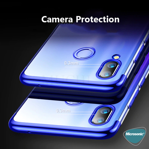 Microsonic Samsung Galaxy M10s Kılıf Skyfall Transparent Clear Gold