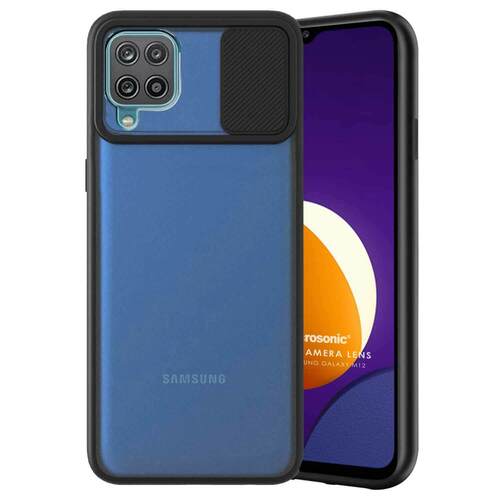 Microsonic Samsung Galaxy M12 Kılıf Slide Camera Lens Protection Siyah