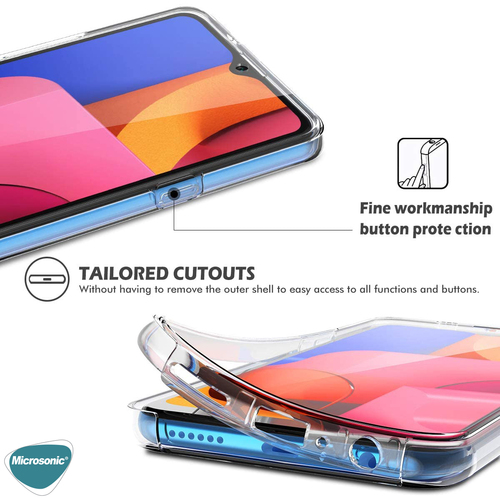 Microsonic Samsung Galaxy M21 Kılıf 6 tarafı tam full koruma 360 Clear Soft Şeffaf