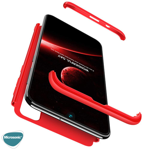 Microsonic Samsung Galaxy M21 Kılıf Double Dip 360 Protective Kırmızı