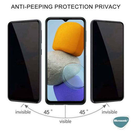 Microsonic Samsung Galaxy M23 Privacy 5D Gizlilik Filtreli Cam Ekran Koruyucu Siyah