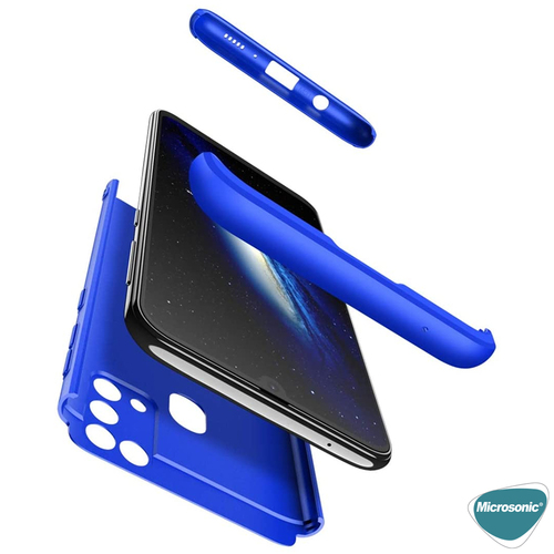 Microsonic Samsung Galaxy M31 Kılıf Double Dip 360 Protective Mavi