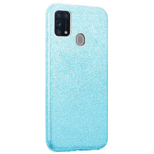 Microsonic Samsung Galaxy M31 Kılıf Sparkle Shiny Mavi