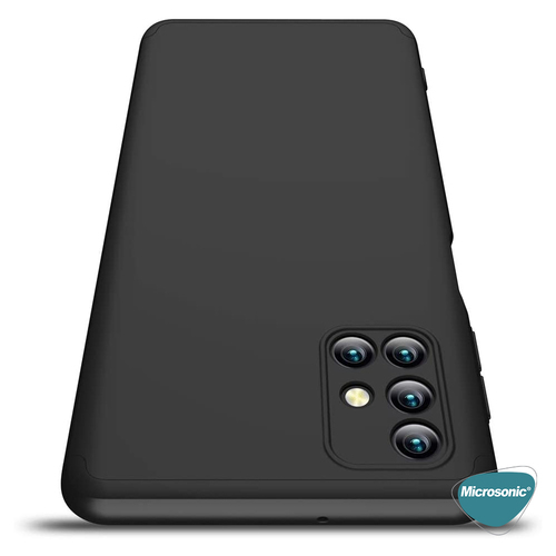 Microsonic Samsung Galaxy M31s Kılıf Double Dip 360 Protective Siyah