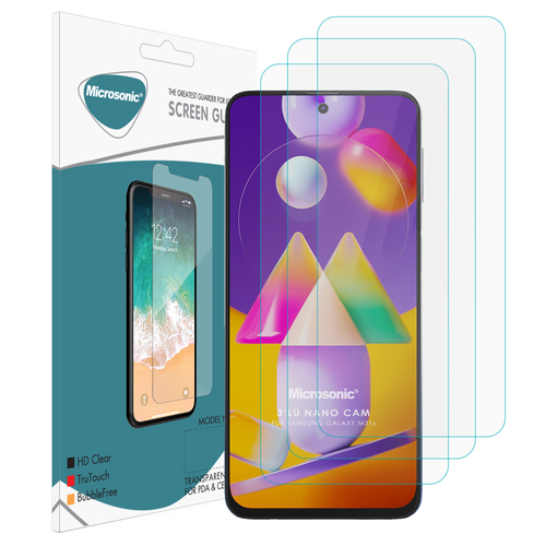 Microsonic Samsung Galaxy M31s Screen Protector Nano Glass (3 Pack)