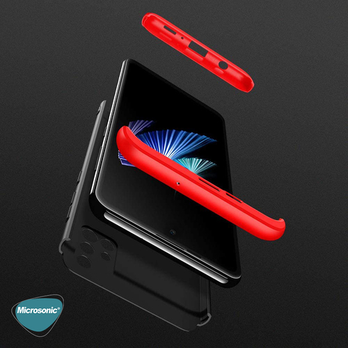 Microsonic Samsung Galaxy M51 Kılıf Double Dip 360 Protective Siyah Gri