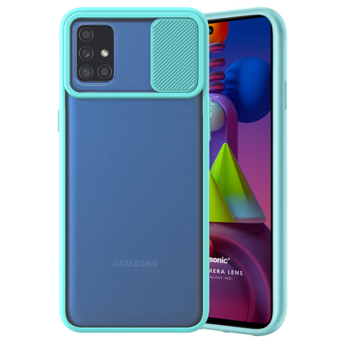 Microsonic Samsung Galaxy M51 Kılıf Slide Camera Lens Protection Turkuaz