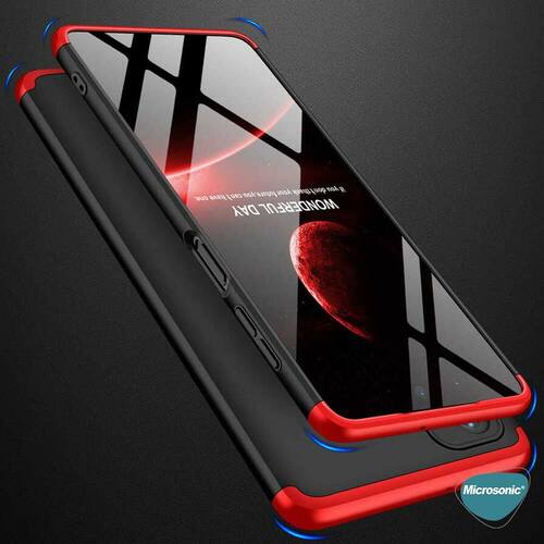 Microsonic Samsung Galaxy M52 Kılıf Double Dip 360 Protective Kırmızı