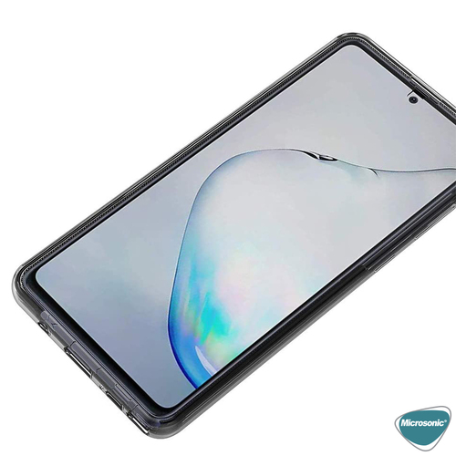 Microsonic Samsung Galaxy Note 10 Lite Kılıf 6 tarafı tam full koruma 360 Clear Soft Şeffaf