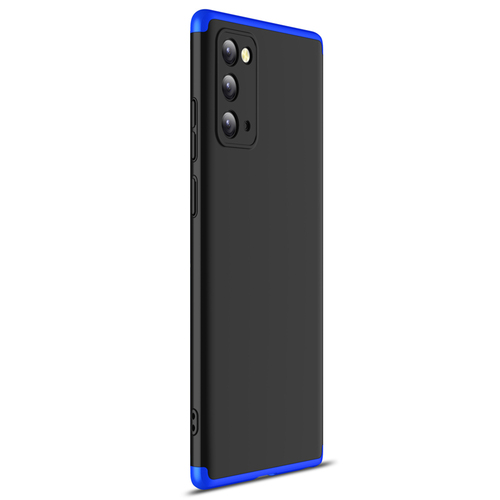 Microsonic Samsung Galaxy Note 20 Kılıf Double Dip 360 Protective Siyah Mavi