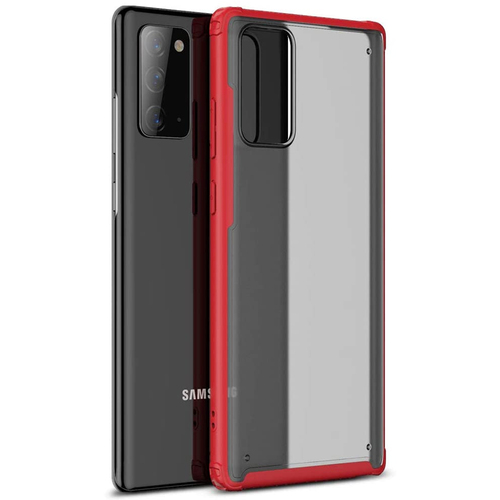 Microsonic Samsung Galaxy Note 20 Kılıf Frosted Frame Kırmızı