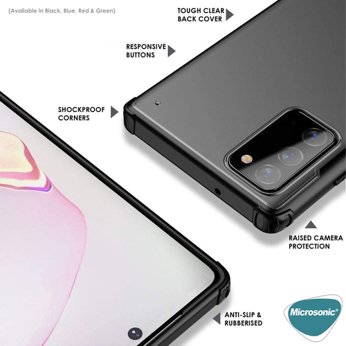 Microsonic Samsung Galaxy Note 20 Kılıf Frosted Frame Siyah