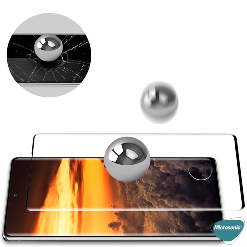 Microsonic Samsung Galaxy Note 20 Tam Kaplayan Temperli Cam Ekran Koruyucu Siyah