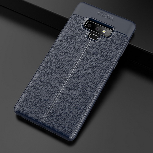 Microsonic Samsung Galaxy Note 9 Kılıf Deri Dokulu Silikon Lacivert