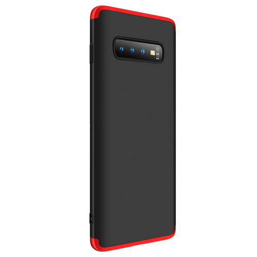 Microsonic Samsung Galaxy S10 Plus Kılıf Double Dip 360 Protective Siyah Kırmızı