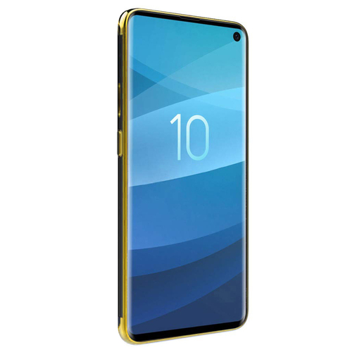Microsonic Samsung Galaxy S10e Kılıf Skyfall Transparent Clear Gold