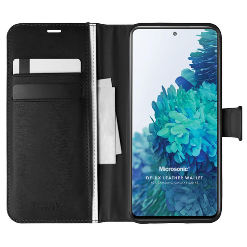Microsonic Samsung Galaxy S20 FE Kılıf Delux Leather Wallet Siyah
