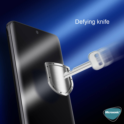 Microsonic Samsung Galaxy S20 Plus Tam Kaplayan Temperli Cam Ekran Koruyucu Siyah