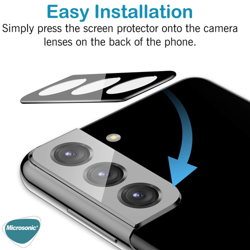 Microsonic Samsung Galaxy S21 Kamera Lens Koruma Camı V2 Siyah
