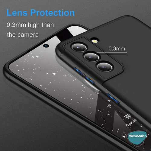 Microsonic Samsung Galaxy S21 Kılıf Double Dip 360 Protective Siyah Gri