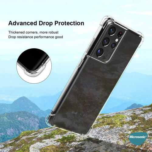 Microsonic Samsung Galaxy S21 Ultra Kılıf Shock Absorbing Şeffaf