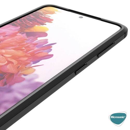 Microsonic Samsung Galaxy S22 Kılıf Deri Dokulu Silikon Siyah