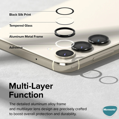 Microsonic Samsung Galaxy S24 Tekli Kamera Lens Koruma Camı Gold