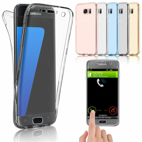 Microsonic Samsung Galaxy S7 Edge Kılıf 6 tarafı tam full koruma 360 Clear Soft Şeffaf