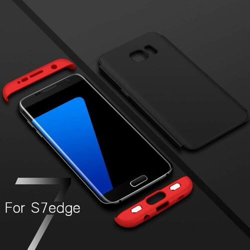 Microsonic Samsung Galaxy S7 Edge Kılıf Double Dip 360 Protective Siyah Kırmızı