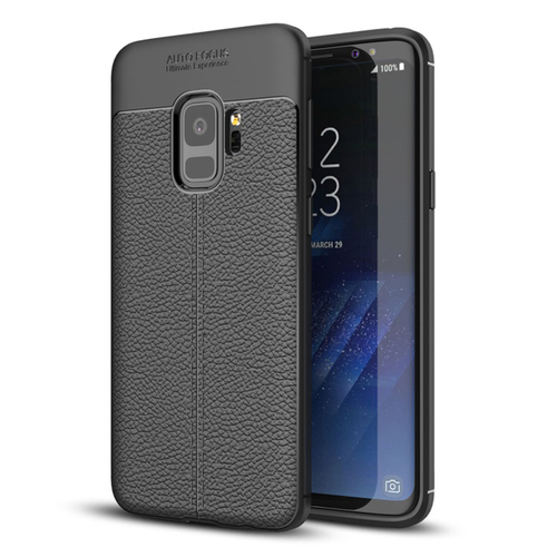 Microsonic Samsung Galaxy S9 Kılıf Deri Dokulu Silikon Siyah