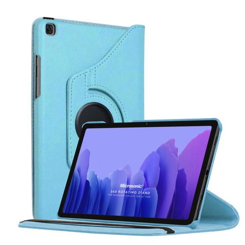 Microsonic Samsung Galaxy Tab A7 T500 Kılıf 360 Rotating Stand Deri Mavi