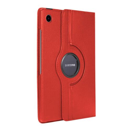 Microsonic Samsung Galaxy Tab A8 X200 Kılıf 360 Rotating Stand Deri Kırmızı