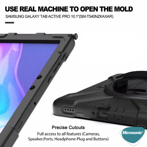 Microsonic Samsung Galaxy Tab Active Pro T547 Kılıf Heavy Defender Siyah