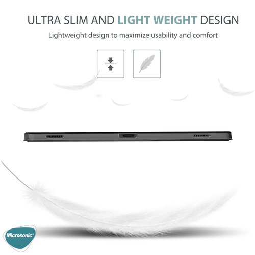 Microsonic Samsung Galaxy Tab S9 Plus X810 Kılıf Slim Translucent Back Smart Cover Siyah