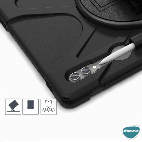 Microsonic Samsung Galaxy Tab S9 Ultra X910 Kılıf Heavy Defender Siyah