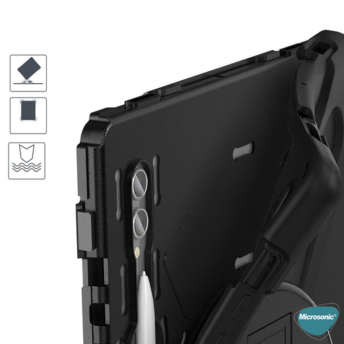 Microsonic Samsung Galaxy Tab S9 Ultra X910 Kılıf Heavy Defender Siyah
