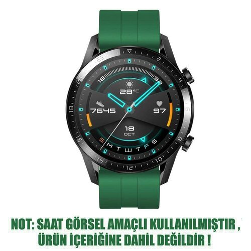 Microsonic Samsung Galaxy Watch 3 45mm Kordon, Silicone RapidBands Koyu Yeşil