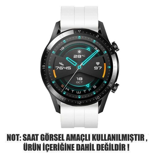 Microsonic Samsung Galaxy Watch 46mm Kordon, Silicone RapidBands Beyaz