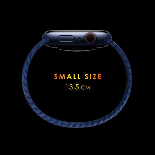 Microsonic Samsung Galaxy Watch Active 2 44mm Kordon, (Small Size, 135mm) Braided Solo Loop Band Lacivert