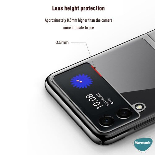 Microsonic Samsung Galaxy Z Flip 3 Kılıf Shell Platinum Mor