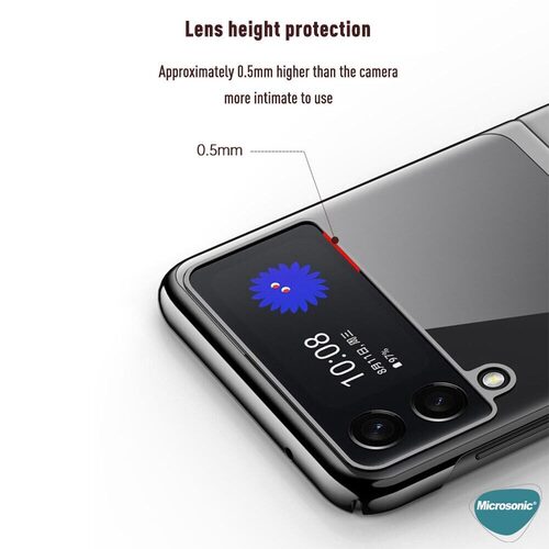 Microsonic Samsung Galaxy Z Flip 4 Kılıf Shell Platinum Siyah