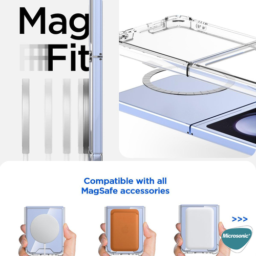 Microsonic Samsung Galaxy Z Flip 5 Kılıf MagSafe Clear Soft Şeffaf