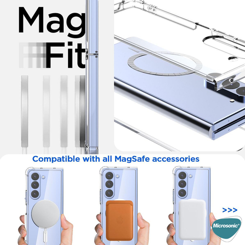 Microsonic Samsung Galaxy Z Fold 5 Kılıf MagSafe Clear Soft Şeffaf